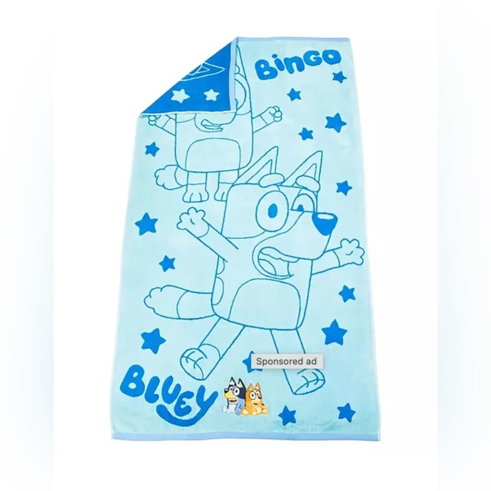 Bingo-Bluey Kids Beach Towel - 63" x 34" - 100% Cotton